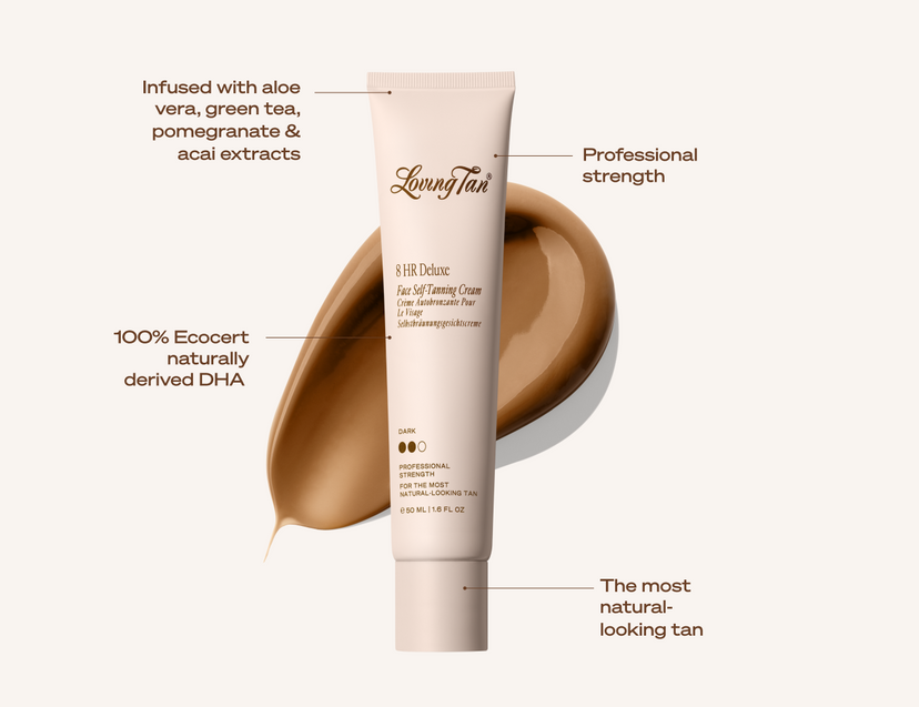 FAQ Banner of 8 HR Deluxe Face Self-Tanning Cream Dark